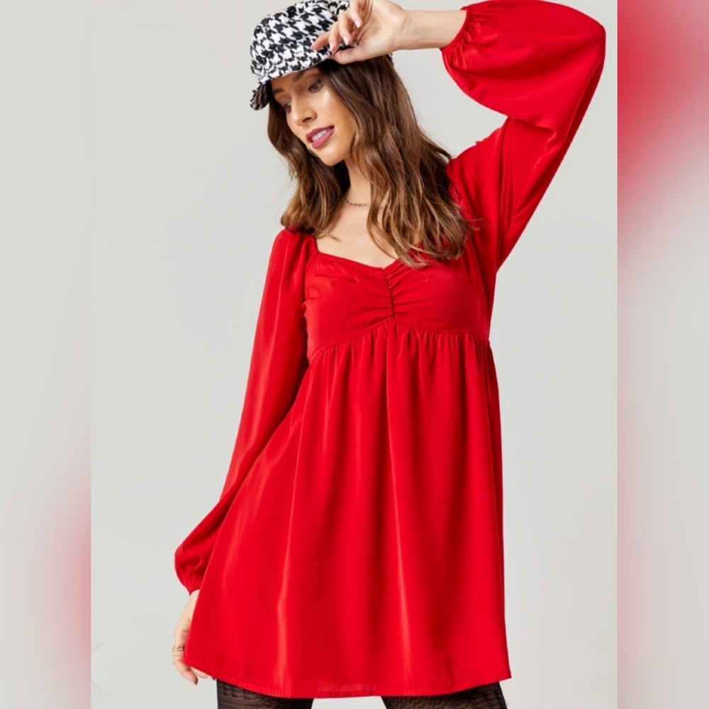 Red baby doll dress, size L